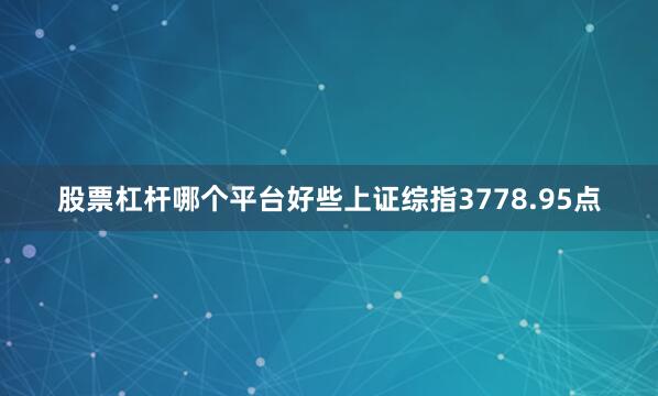股票杠杆哪个平台好些上证综指3778.95点